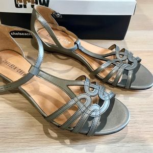 ModCloth Chelsea Crew Gunmetal wedge sandals